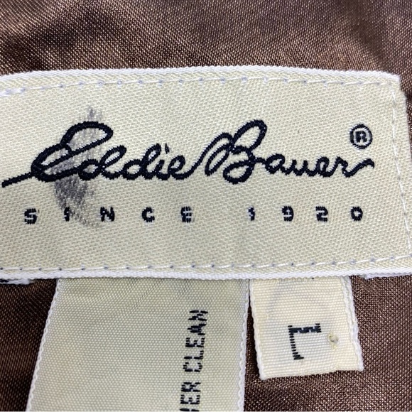 Eddie Bauer Men’s Brown Leather Vest LG Pockets Back Buckle Button Front - Picture 3 of 15